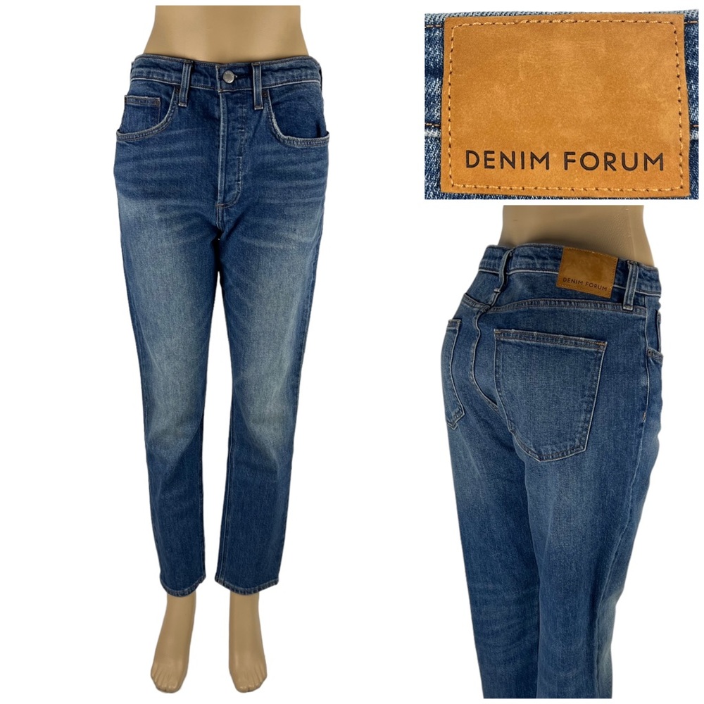 Denim Forum Womens 31 X 27 Jeans Organic Cotton Stretch Yoko High Rise Slim EUC